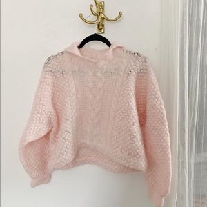 Vintage Pastel Pink Mohair Sweater